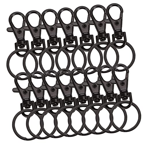 DOITOOL 15 Stück Karabiner Schlüsselanhänger Schlüsselringe Schlüsselbund Haken Verschlüsse Schlüsselanhänger-kit Schlüsselanhänger Für Bastelarbeiten Drehverschluss Metall Black von DOITOOL