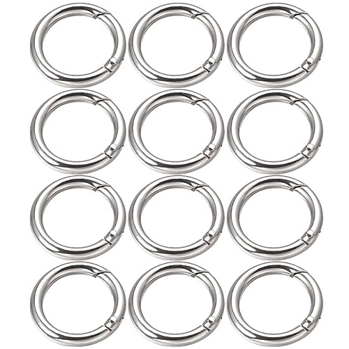 DOITOOL 15 Stück Keyring -federschnalle Schild Runde Federringe Frühling Stichworte Schlüsselbund Karabinerhaken Als Schlüsselanhänger Ö Offen Teilt Zinklegierung Silver von DOITOOL