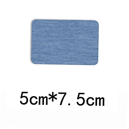 DOITOOL 15 Stück Teiliges Denim Jean Reparaturset mit Selbstklebenden Quadratischen Baumwoll Patches Blautönen No Sew Jeansflicken zum Aufbügeln und Verstärken von Kleidung für DIY von DOITOOL