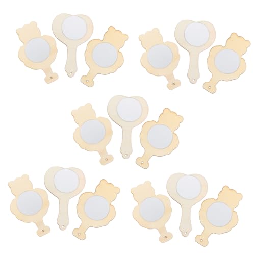 DOITOOL 15 Stück Teiliges Holzspiegel für Diy Malspiegel Perfektes Bastelmaterial für Kreative Projekte und Handarbeit Verschiedene Formen Langlebig und Tragbar von DOITOOL