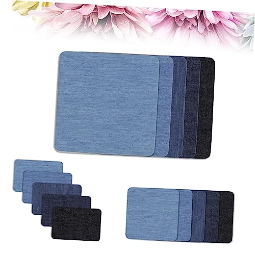 DOITOOL 15 Stück Teiliges Jean Patch zum Aufbügeln Selbstklebende Baumwoll Flicken Blautönen Quadratisch und Rechteckig für Jeansreparatur Kleidung Diy Nähprojekte Langlebig und Vielseitig von DOITOOL