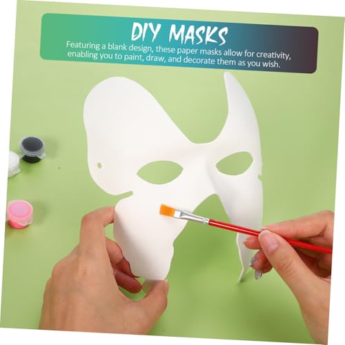 DOITOOL 15 Stück Teiliges Weiße Diy Karnevalsmasken aus Papierpulpe Bemalbare Masken für Cosplay Halloween Fasching und Kostümpartys Leicht Wiederverwendbar für Gruppenveranstaltungen von DOITOOL