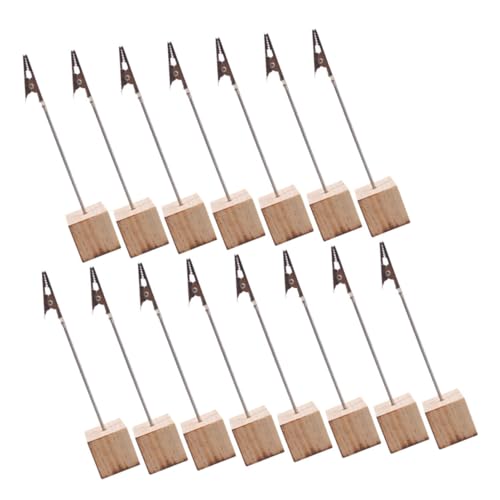 DOITOOL 15 Stück Visitenkartenhalter aus Holz Mini Schild Etiketten Name Hochzeit Bilderständer Schreibtischgolf Fotoständer für die Tischanzeige Bildhalter für Tische Malenhalter Eisen von DOITOOL
