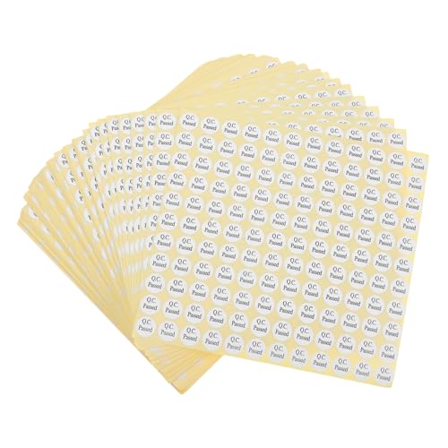 DOITOOL 150 Blatt Pass das Inspektionsetikett Prüfplakette Etiketten aufkleben selbstklebende Etikett-Aufkleber Kleine runde Etiketten Aufkleber aus beschichtetem Papier Weiß von DOITOOL