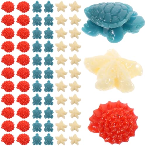 DOITOOL 150 Stück Diy Schmuckzubehör Resin Spacer Beads Schildkröten Seestern und Schnecken Designs für Armbänder und Zufällige Stile von DOITOOL