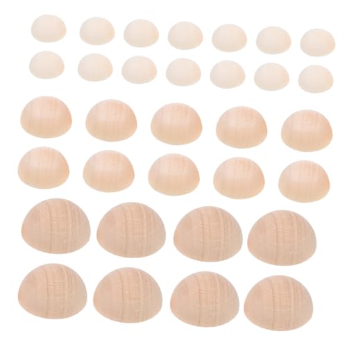 DOITOOL 150 Stück Halbe Holzperlen Unvollendete Natürliche Holzperlen für DIY Bastelprojekte und Heimdekoration Hochwertige Verarbeitung Sicher von DOITOOL