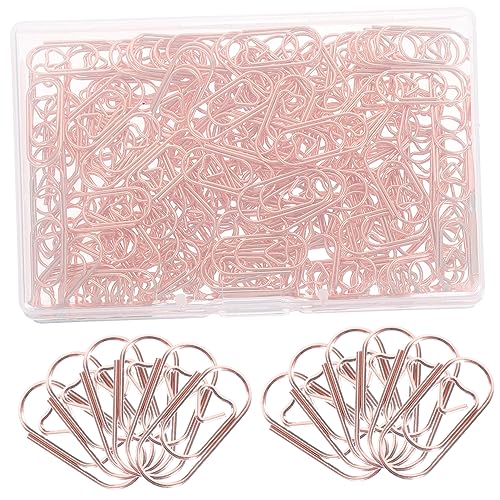 DOITOOL 150 Stück Kreative Herz Papierclips Mini Metall Büroklammern Roségold für Dokumente Notizen und Scrapbooking Einzigartige Dekorative Bürobedarf für Zuhause und Büro von DOITOOL