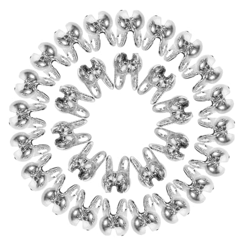 DOITOOL 150-teiliges Schmuck-endschnallen-set, Quetschperlen, Knotenabdeckungen, Muschel-endkappen Für Die Herstellung Von Diy-halsketten Und Armbändern, Stabile Metall-endkappe von DOITOOL