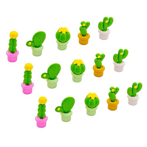 DOITOOL 15Stücke Kaktus Radiergummi Niedliche Sichere Radiergummis für Schüler Schulbürobedarf für Bunten Designs Zubehör für Alltag von DOITOOL