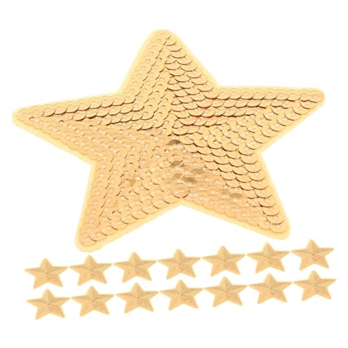 DOITOOL 15pcs Pail Star Plattionen Bidierter Stick On Kleich Jahle Jeans Glitter Star Appliquelle Platten Für DIY -accessoires von DOITOOL