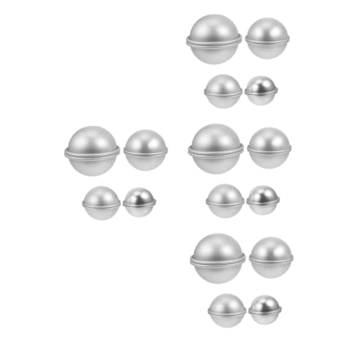 DOITOOL 16 Paare Aluminium Halbkugel Backform für Diy Badebomben und Kuchen Wiederverwendbare Silikonformen Dekorative Backwerkzeuge Einfach zu Reinigen Entformen von DOITOOL