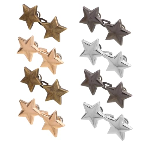 DOITOOL 16 Paare Einstellbare Stern Knopf Clips Wiederverwendbare Taillenversteller ohne Nähen für Lockere Hosen Jeans Kleider und Röcke Silber Gold Gun Bronze von DOITOOL