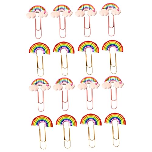 DOITOOL 16 Stück Bastelklammern Bunte Clips für Diy Dokumente Lesezeichen Fotoalben Praktische Büroklammern für Schule und Zuhause von DOITOOL