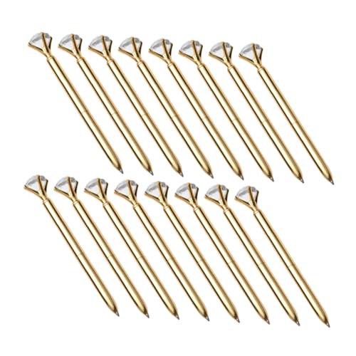 DOITOOL 16 Stück Kugelschreiber Mit Strasssteinen Kugelschreiber Mit Strassdekor Täglich Büro Tinte Haushalt Ergonomisch Kugelschreiber Schreiben Bußgeld Kreativ Punkt Lustig Golden Metall von DOITOOL
