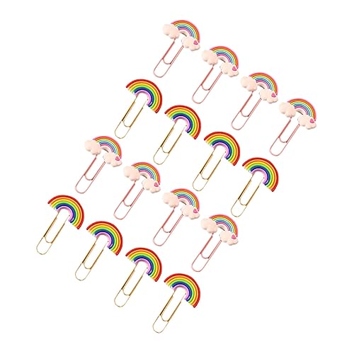 DOITOOL 16 Stück Teiliges Bunte Büroklammern Flexible Clips für DIY Lesezeichen Dokumente und Fotos für Büro Schule und Zuhause von DOITOOL