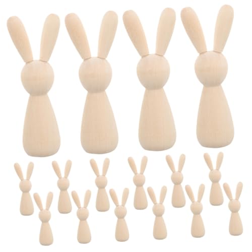 DOITOOL 16 Stück Teiliges DIY Holz Kaninchen Naturbelassene Mini Holzfiguren Unvollendete Kaninchen Dekoration für Tisch Bemalbar Kreative und Wohnraumgestaltung DOITOOL 16 Stück Teiliges DIY Holz Kaninchen Naturbelassene Mini Holzfiguren Unvollendete Kaninchen Dekoration für Tisch Bemalbar Kreative und Wohnraumgestaltung von DOITOOL