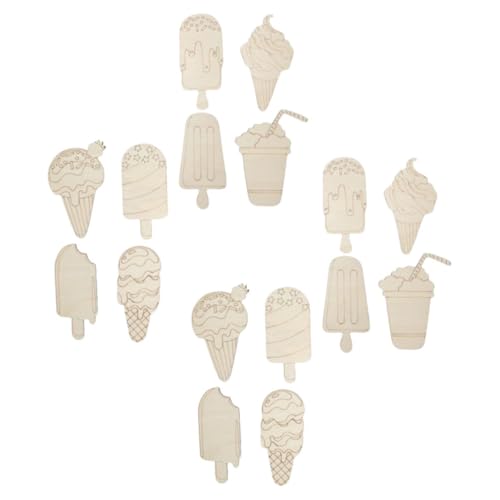 DOITOOL 16 Stück Unbemalte Holz Eiscreme Formen Blanko Holzschneider für Diy Malprojekte und Dekorationen DOITOOL 16 Stück Unbemalte Holz Eiscreme Formen Blanko Holzschneider für Diy Malprojekte und Dekorationen von DOITOOL