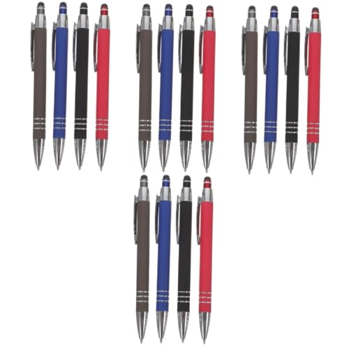 DOITOOL 16 Teiliges Kugelschreiber Metall Touchpen Fein Kugelschreiber mit Sanfter Schreibleistung Langlebig und Komfortabel für Büro Studium in Schwarz Rot Dunkelblau von DOITOOL