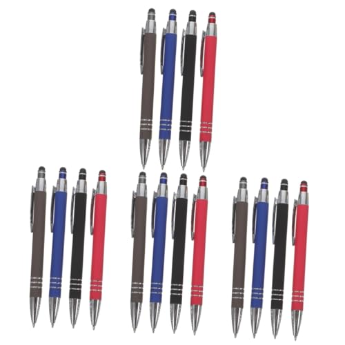 DOITOOL 16 Teiliges Kugelschreiber mit Metallgehäuse Ergonomisch Komfortabel Fein Schreibend Langlebig Schwarz Rot Dunkelblau für Büro Studium von DOITOOL