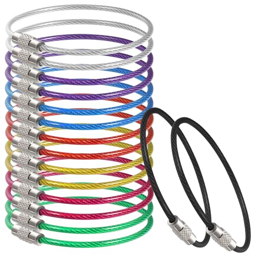 DOITOOL 16Stücke Schlüsselanhänger Schlaufen Draht Ringe Farben Gepäckanhänger Schlaufen für Schlüssel und Id Tags Einfache Installation Robustes Design DOITOOL 16Stücke Schlüsselanhänger Schlaufen Draht Ringe Farben Gepäckanhänger Schlaufen für Schlüssel und Id Tags Einfache Installation Robustes Design von DOITOOL