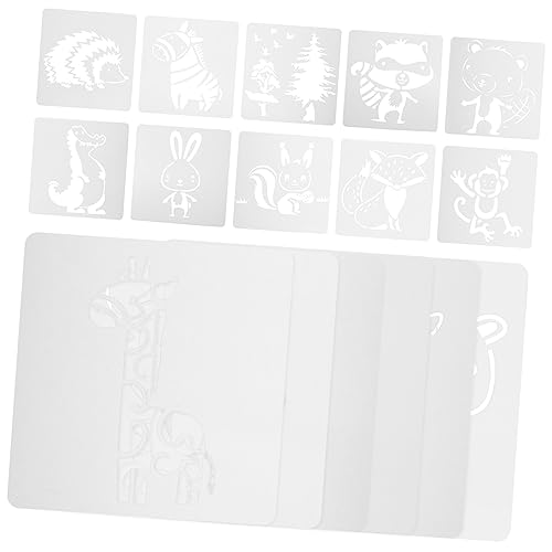 DOITOOL 16Stücke Teiliges Kindermalwerkzeug Wiederverwendbare Zeichenschablonen für Tiere Malerei Hilfsform für DIY Projekte und Wanddekoration von DOITOOL