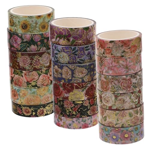 DOITOOL 18 Rollen Washi-Tape UV Blumenbänder Schrottbuch Papier Klebeband farbig aufkleber Zubehör für ästhetische Journale Washi-Sticker zum Journaling Japanisches Papier DOITOOL 18 Rollen Washi-Tape UV Blumenbänder Schrottbuch Papier Klebeband farbig aufkleber Zubehör für ästhetische Journale Washi-Sticker zum Journaling Japanisches Papier von DOITOOL
