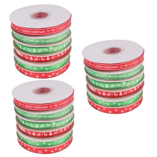 DOITOOL 18 Rollen Weihnachtsgeschenkband mit Festlichem Muster Geripptes Dekoband für Partydeko DIY Basteln Scrapbooking Weiches Langlebiges Material Designs für Geschenkverpackung und DOITOOL 18 Rollen Weihnachtsgeschenkband mit Festlichem Muster Geripptes Dekoband für Partydeko DIY Basteln Scrapbooking Weiches Langlebiges Material Designs für Geschenkverpackung und von DOITOOL