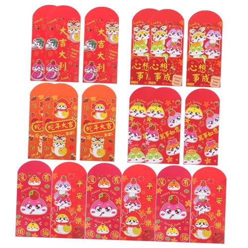 DOITOOL 18 Stück Rote Umschlagtasche Rote Umschläge Für Das Neue Jahr Mond- Paket Dekorationen Chinesisches Neujahr Rotes Umschläge Neujahrsumschlag Chinesische Neujahrsumschläge Papier von DOITOOL