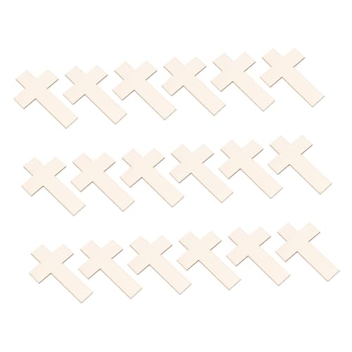 DOITOOL 18 Stück Teiliges Holzkreuze Naturbelassene Diy-holzstücke zum Bemalen und Dekorieren Leichte Holz-dekokreuze für Hochzeiten Kirchen und Festliche Wohnaccessoires von DOITOOL