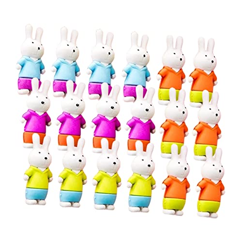 DOITOOL 18 Stück Teiliges Kawaii Tier Radiergummi Lustige Hasen Radiergummis für Schulbedarf und Partytüten und Sicher als Mitgebsel für Mädchen und Jungen Zufällige Farbe von DOITOOL