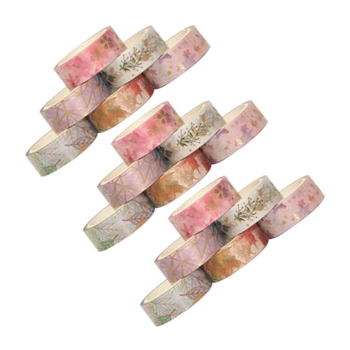 DOITOOL 18 Stück Teiliges Washi Tape mit Goldener Folie Japanischem Design Flexibles Schonendes Klebeband für Scrapbooking DIY Basteln Journaling Geschenkverpackung Vielseitig Einsetzbar von DOITOOL