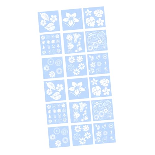 DOITOOL 18 Stück Teiliges Wiederverwendbarer Blumenschablonen für Malvorlagen für Diy Projekte Holzbretter Bastelarbeiten und Heimdekoration von DOITOOL