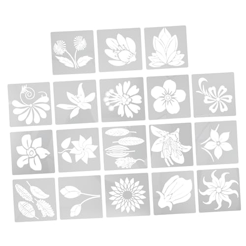DOITOOL 18 Stück Teiliges Wiederverwendbarer Schablonen für Malerei Diy Blumenmuster zur Wandgestaltung und Kreativgestaltung für Erwachsene für Scrapbooking Textilien und Möbel von DOITOOL