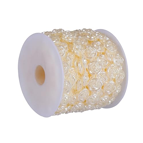 DOITOOL 1Rolle Flower Cotton Chain Applique Für DIY Schmuck Haarschmuck Und Hochzeitsdekoration Perlenbesatz Für Bastelprojekte von DOITOOL