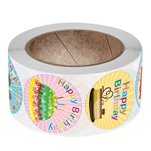 DOITOOL 1Rolle Geburtstagsaufkleber Selbstklebende Etiketten für Partydekorationen und Karten Schöne Designs für Kindergeburtstagsfeiern von DOITOOL