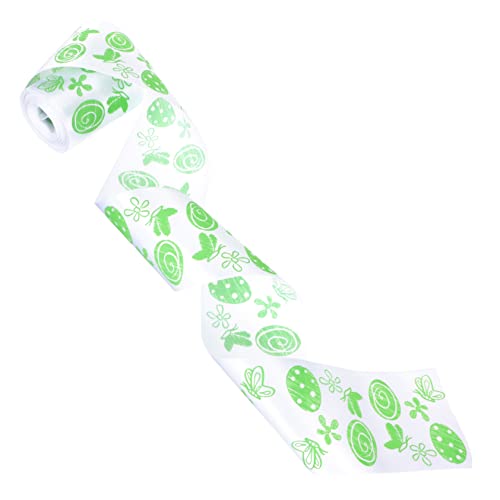 DOITOOL 1Rolle Geschenkband Polyester Yards Breit Mit Buntem Eier Und Hasenmotiv Für DIY Projekte Geschenkwickeln Und Bastelarbeiten von DOITOOL