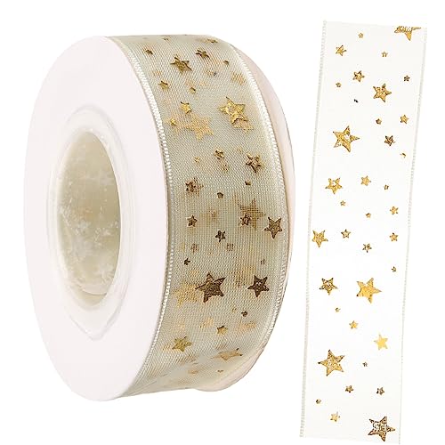 DOITOOL 1Rolle Geschenkband mit Sternenmotiv Dekoratives Packband für Geschenkverpackungen Hochzeiten Kunsthandwerk und Blumenprojekte und Transparent DOITOOL 1Rolle Geschenkband mit Sternenmotiv Dekoratives Packband für Geschenkverpackungen Hochzeiten Kunsthandwerk und Blumenprojekte und Transparent von DOITOOL