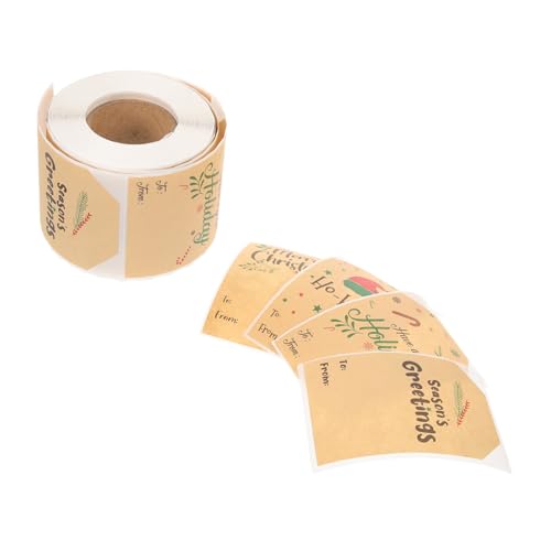 DOITOOL 1Rolle Handgefertigter Weihnachts Geschenkaufkleber Kraftpapier Selbstklebende Dekorative Etiketten für Geschenkverpackungen Vielseitig Einsetzbar für Karten und Umschläge DOITOOL 1Rolle Handgefertigter Weihnachts Geschenkaufkleber Kraftpapier Selbstklebende Dekorative Etiketten für Geschenkverpackungen Vielseitig Einsetzbar für Karten und Umschläge von DOITOOL