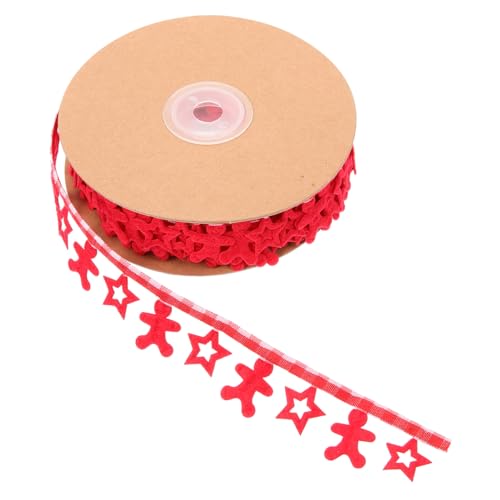 DOITOOL 1Rolle Weihnachtliches Geschenkband Rote Dekorationsrolle für Basteln und Weihnachtsbaum Dekoration für DIY Projekte und Festliche Anlässe von DOITOOL
