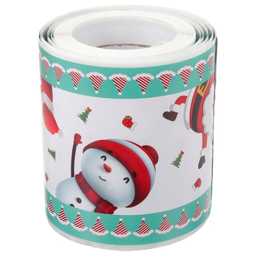 DOITOOL 1Rolle Weihnachtliches Randpapier für Pinnwände Verschleißfester Austauschbarer Bordürenaufkleber für Schule Büro Tür Fenster und für Mottopartys und Kreative von DOITOOL