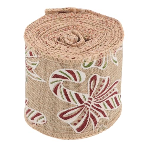 DOITOOL 1Rolle Weihnachts DIY Band Jute Geschenkband für Bastelprojekte Festliches Dekorationsmaterial für Weihnachten Hochzeit und Kreative Handwerksideen von DOITOOL