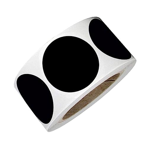DOITOOL 1Rollen Runde PVC Tafelaufkleber Selbstklebende Etiketten für Zuhause und Büro Langlebig und Leicht Ablösbar für Flaschen und Dosen Schwarz von DOITOOL