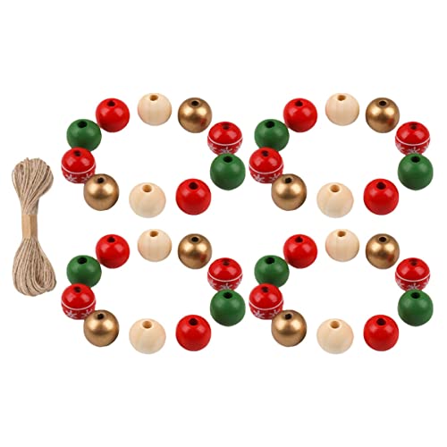 DOITOOL 1Satz Bunten Holzperlen mit Hanfseil für DIY Projekte für Armbänder und Weihnachtsdekorationen von DOITOOL