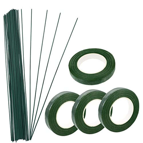 DOITOOL 1Satz DIY Blumenstamm Set mit Blütenstielen und Tiefgrüner Klebebänder für Kreative Blumenarrangements für Hochzeiten und Floristische Handwerke von DOITOOL