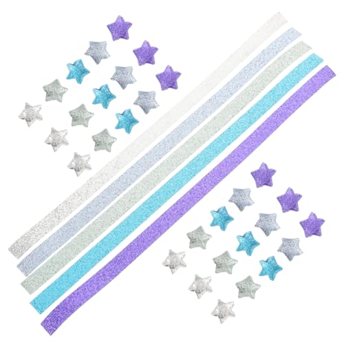 DOITOOL 1Satz DIY Glitzer Origami Papier für Bastelprojekte Vorgeschnittene Faltstreifen Verschiedenen Farben für Scrapbooking und Festliche Dekorationen von DOITOOL