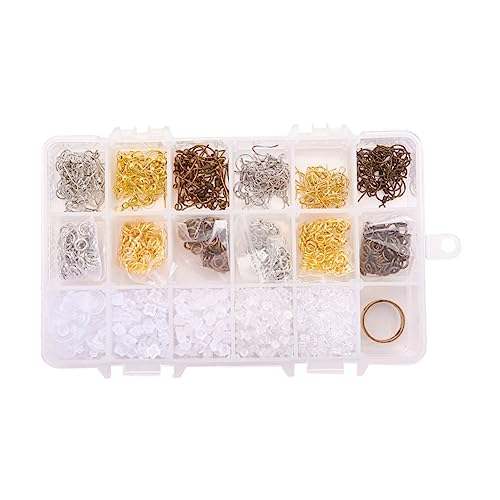 DOITOOL 1Satz DIY Ohrringe Zubehör Mit Ohrhaken Und Ringen Fächriges Aufbewahrungsbox Kit Für Handgemachten Schmuck Für Frauen Und Schmuckliebhaber von DOITOOL