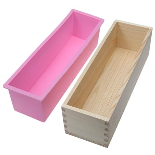 DOITOOL 1Satz DIY Seifenform Holzbox für Handgemachte Rechteckige Silikonform für Seifenherstellung Praktische und Langlebige Seifenformen Rosa Einfach zu Reinigen DOITOOL 1Satz DIY Seifenform Holzbox für Handgemachte Rechteckige Silikonform für Seifenherstellung Praktische und Langlebige Seifenformen Rosa Einfach zu Reinigen von DOITOOL