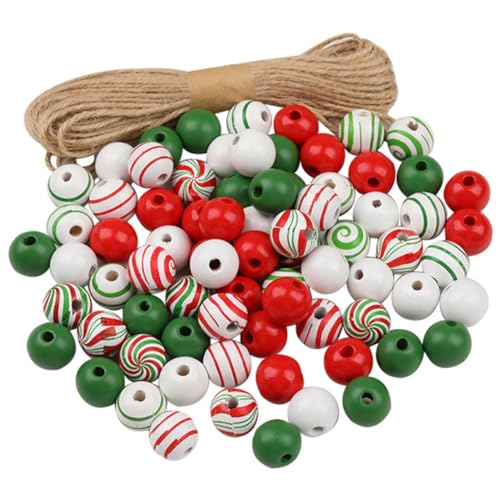 DOITOOL 1Satz Holzperlen für DIY Bastelprojekte Juteseil Handgefertigte Langlebige Holzperlen Fröhlichen Farben für Weihnachtsdekoration und DOITOOL 1Satz Holzperlen für DIY Bastelprojekte Juteseil Handgefertigte Langlebige Holzperlen Fröhlichen Farben für Weihnachtsdekoration und von DOITOOL