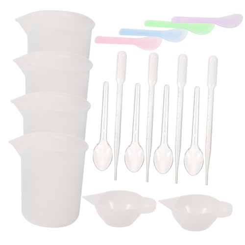 DOITOOL 1Satz Silikon Messbecher für Harz Teiliges DIY Werkzeugset mit Rührstäbchen und Messskalen Einfach zu Reinigen und Langlebig für Projekte mit Epoxidharz von DOITOOL