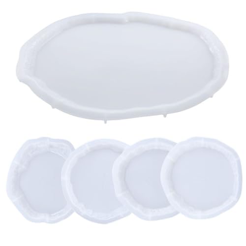 DOITOOL 1Satz Silikon Untersetzerformen Teiliges DIY Bastelset für Unregelmäßige Tassenmatten und Tabletts Einfach zu Entformen Langlebiges Silikon für Epoxidharz Projekte von DOITOOL